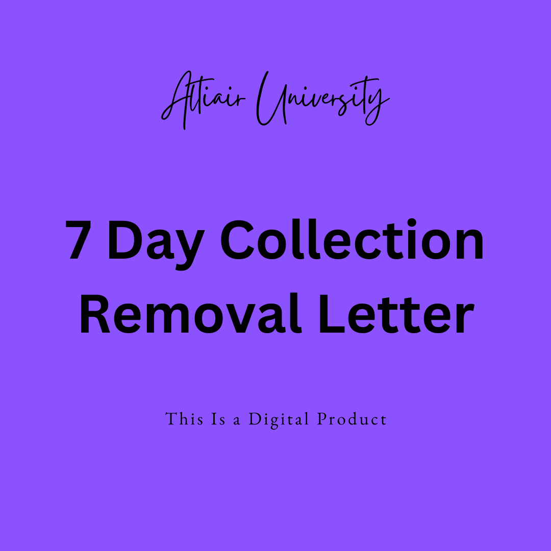 7 Day Collection Removal Letter